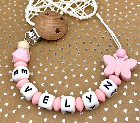 Pink Baby Dior Personalised Dummy Clip 